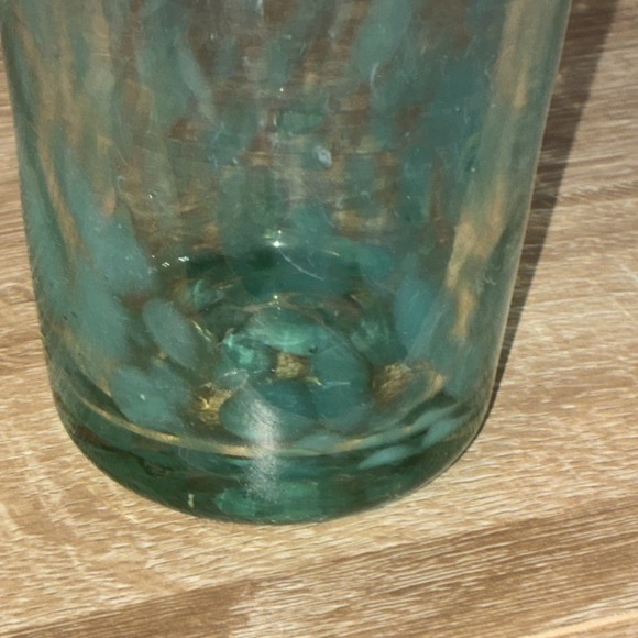 Hand Blown Glass Handcrafted In Mexico Green 6" Tall - Picture 3 of 8